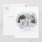 Carte Postale Westies en hiver (Devant / Derrière)