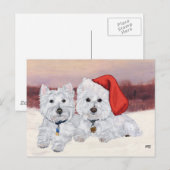 Carte Postale Westies en Hiver (Devant / Derrière)