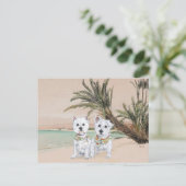 Carte Postale Westies on Palmy Beach (Debout devant)