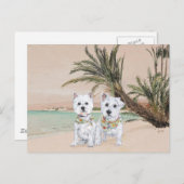 Carte Postale Westies on Palmy Beach (Devant / Derrière)