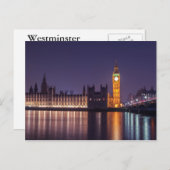 Carte Postale Westminster à Londres (Devant / Derrière)