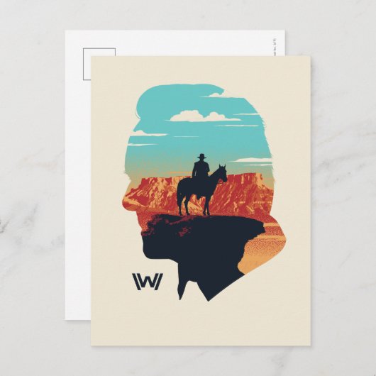 Carte Postale Westworld | Dr Ford Silhouette Of Man en noir (Devant / Derrière)