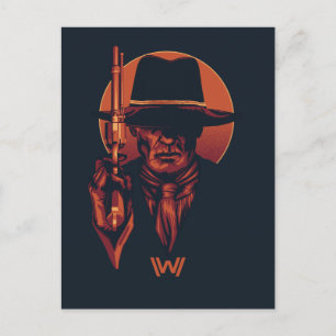 Carte Postale Westworld   Homme en noir avec révolver