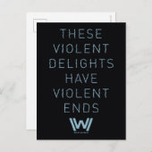 Carte Postale Westworld | "Violent Delights" Typography Quote (Devant / Derrière)