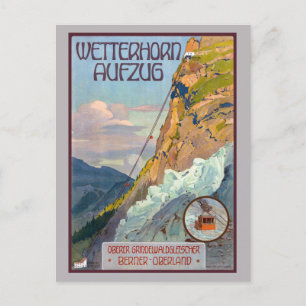 Carte Postale Wetterhorn Aufzug Suisse Alpes Vintage 1931