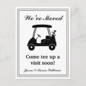 Carte Postale We've Moved Elegant Golf Cart Silhouette New Home (Devant)