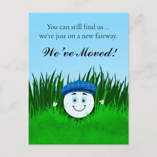 Carte Postale We've Moved Funny Golf Ball in Rough Personalized (Devant)