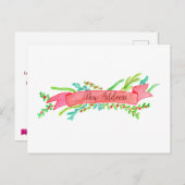 Carte Postale We've Moved/New Address , watercolor Christmas (Devant / Derrière)