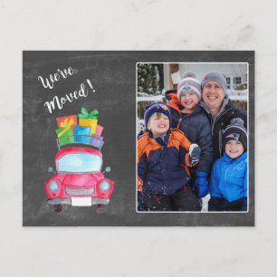 Carte Postale We've Moved watercolor Christmas Photo card