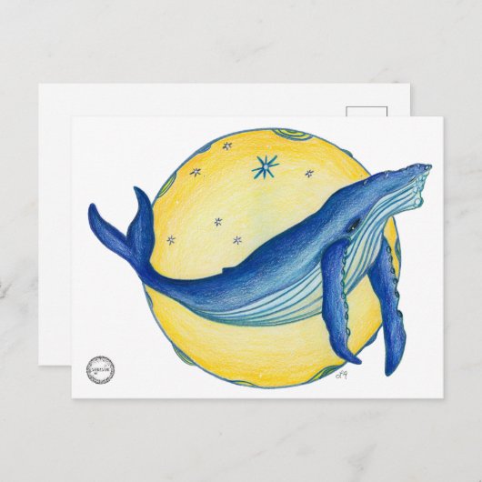 Carte Postale Whale Art, Sirian Starseed, Whale Postcard (Devant / Derrière)