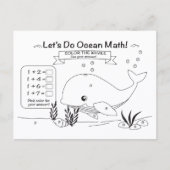 Carte Postale Whale Ocean Math Coloring Postcard (Devant)