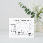 Carte Postale Whale Ocean Math Coloring Postcard (Debout devant)