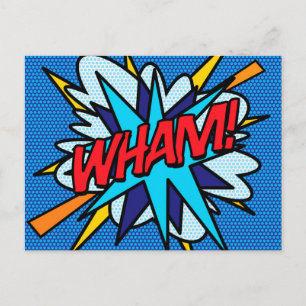Carte Postale WHAM BANG Amusant Art Pop Livre de Bande Dessinée