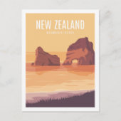 Carte Postale Wharariki Beach Nouvelle-Zélande Illustration de v (Devant)