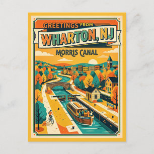 Carte Postale Wharton New Jersey Canal Morris Vintage Style