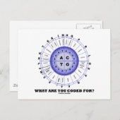 Carte Postale What Are You Coded For ? (Amino Acid Wheel) (Devant / Derrière)