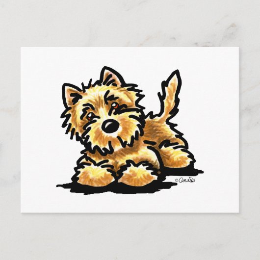 Carte Postale Wheaten Cairn Terrier Art (Devant)
