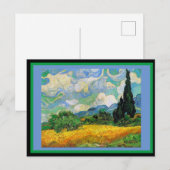 Carte Postale Wheatfield avec Cyprès, Van Gogh, (Devant / Derrière)