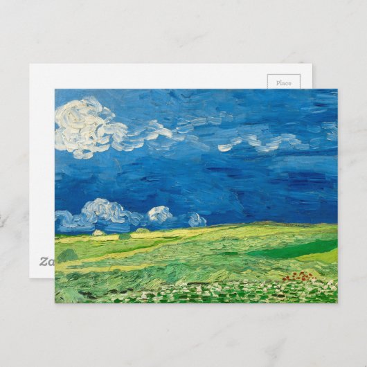 Carte Postale Wheatfield Under Thunderclouds par Vincent van Gog (Devant / Derrière)
