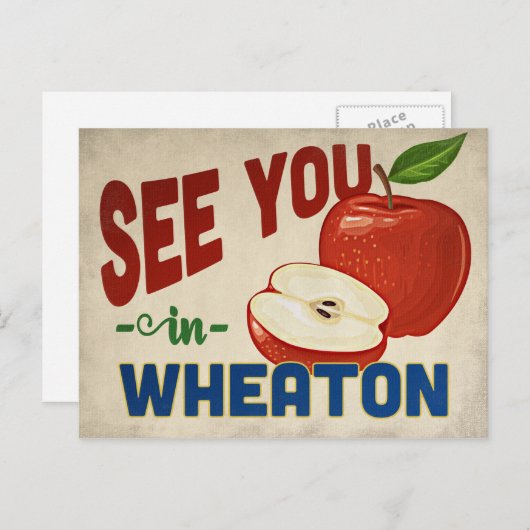 Carte Postale Wheaton Illinois Apple - Voyage Rétro (Devant / Derrière)