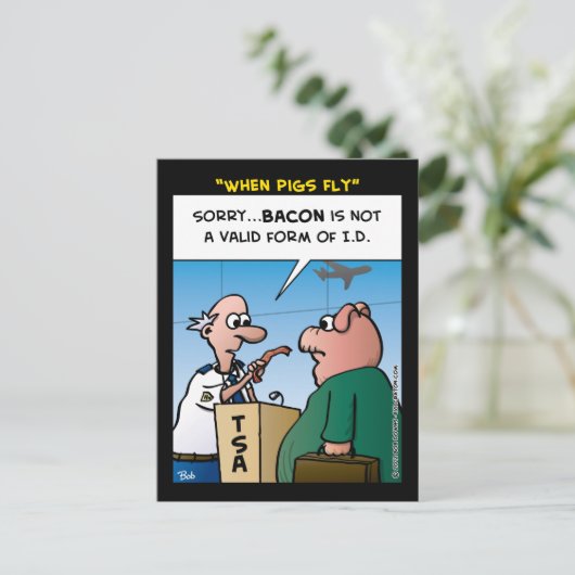 Carte Postale "When Pigs Fly" (Debout devant)