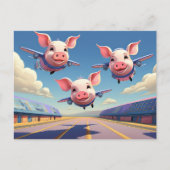 Carte Postale When Pigs Fly Funny Pigs Airport (Devant)