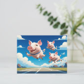 Carte Postale When Pigs Fly Funny Winged Pigs (Debout devant)