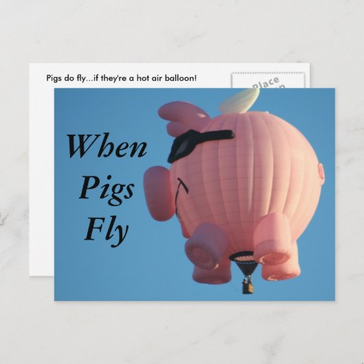Carte postale WhenPigsFly (Devant / Derrière)