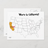Carte Postale Where Is California? (Devant / Derrière)