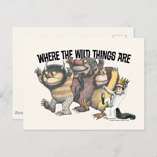 Carte Postale Where the Wild Things Are Characters & Logo (Devant / Derrière)