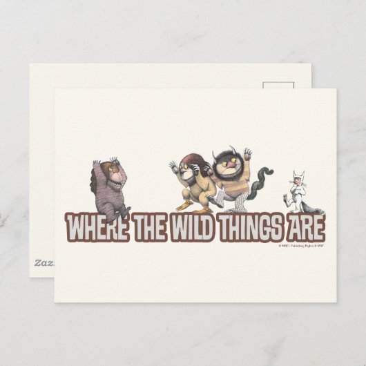 Carte Postale Where the Wild Things Are Characters on Logo (Devant / Derrière)