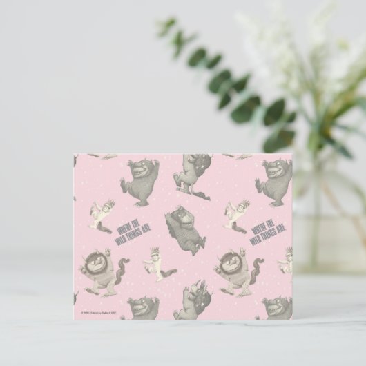 Carte Postale Where the Wild Things Are Pink Star Pattern (Debout devant)