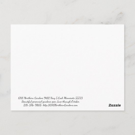 Carte Postale Where Three Gardens (Dos)