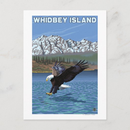 Carte Postale Whidbey Island, Washington Eagle Fishing (Devant)