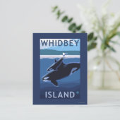 Carte Postale Whidbey Island, Washington Orca et Calf (Debout devant)