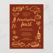 Carte Postale Whimsgiving Friendsgiving Dîner sur mesure (Devant)