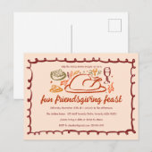 Carte Postale Whimsgiving Friendsgiving Dîner sur mesure (Devant / Derrière)