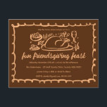 Carte Postale Whimsgiving Friendsgiving Dîner sur mesure<br><div class="desc">Carte postale parfaite pour une invitation amusante à dîner d'automne! L'art fait main pour vous ! Parfait pour des vacances Thanksgiving, Friendsgiving, automne, dîner ou autre événement. ENTIÈREMENT PERSONNALISABLE ! Cliquez sur "Personnaliser" ci-dessus pour modifier le texte. Cliquez sur "modifier à l'aide de l'outil de conception" pour ajuster les polices,...</div>