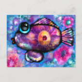 Carte postale - Whimsical Abstrait Fish Art Imprim (Devant)