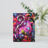 Carte postale - Whimsical Abstrait Kitty Chat Flor (Debout devant)