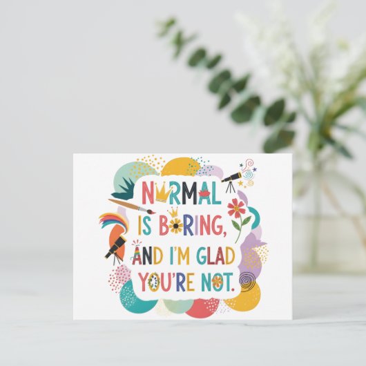 Carte Postale Whimsical Art Teacher Creative Quote Design (Debout devant)