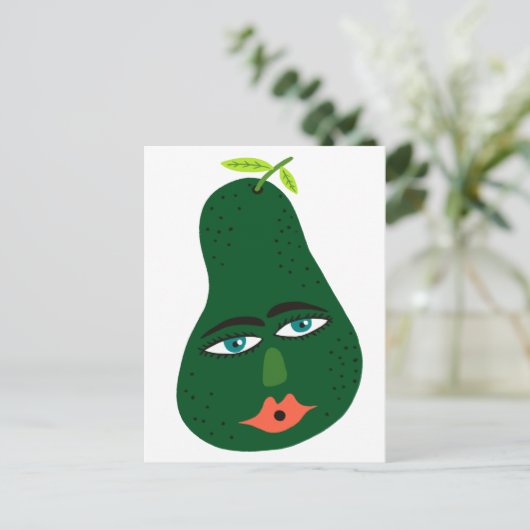 Carte postale Whimsical Avocado (Debout devant)