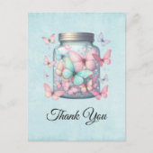Carte Postale Whimsical Butterflies in a Jar Thank You (Devant)