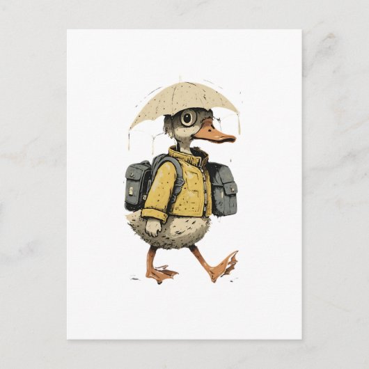 Carte Postale Whimsical Cartoon Duck Postcard (Devant)