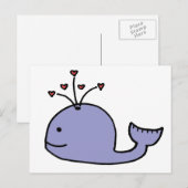 Carte Postale Whimsical Cartoon Whale (Devant / Derrière)