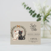 Carte Postale Whimsical Cat Wedding Save the Date (Debout devant)