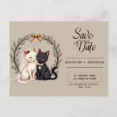 Carte Postale Whimsical Cat Wedding Save the Date (Devant)