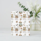 Carte Postale Whimsical "Compost Your Expectations" Frog & Cat P (Debout devant)