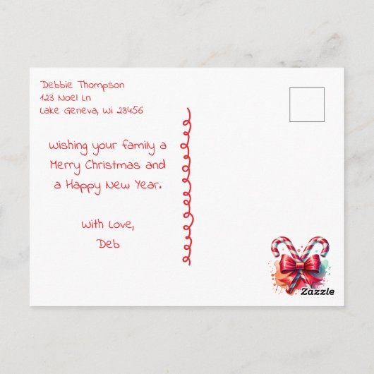 Carte Postale Whimsical Elf | Personalized Christmas (Dos)