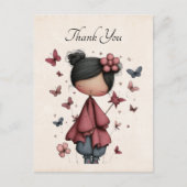 Carte Postale Whimsical Fairy Doll Retro Cute Thank You (Devant)